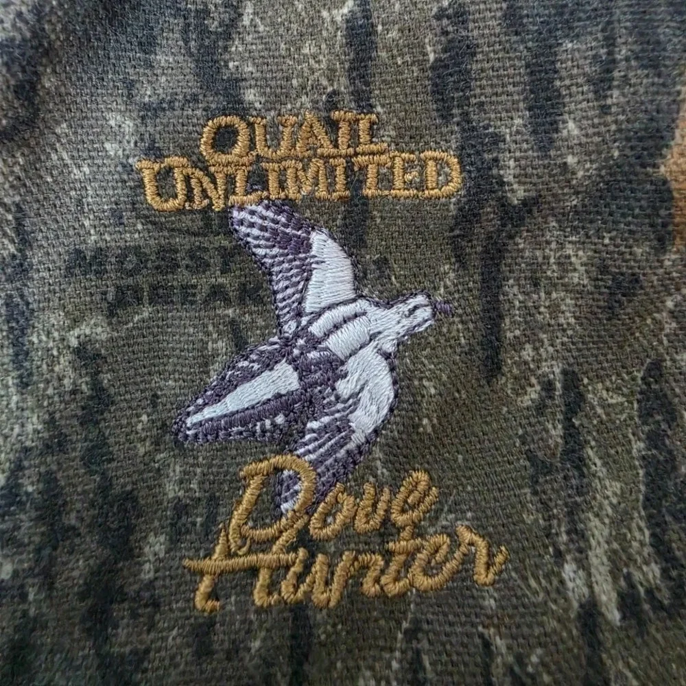 Quail Unlimited Mens Medium Mossy Oak Break Up Camp Dove Hunter Flight Vest M